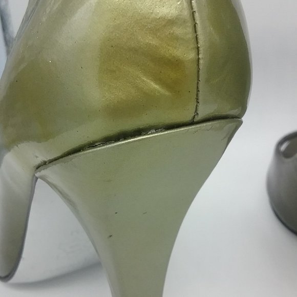 Marciano Patent Peep toe Ankle Cuff Heels - Picture 3 of 15